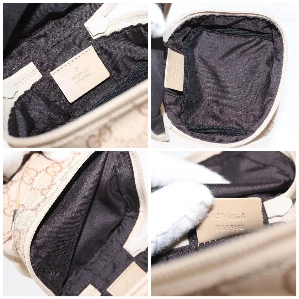 GUCCI GG Canvas Pouch Beige Silver 039 1054 Auth 154448 - Picture 15 of 16